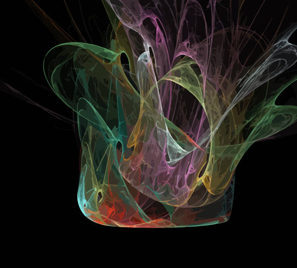 istock image of one Digital Fractal on Black Color 1070118014