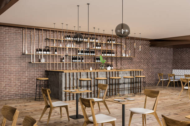 istock Interior of brick bar and restaurant 1070122412