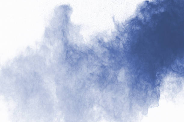 istock Blue powder explosion on white background. Colored cloud. Colorful dust explode. Paint Holi. 1070127852
