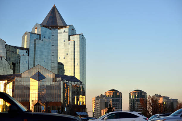 Buildings and traffic jam