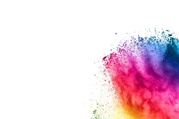 istock abstract powder splatted background. Colorful powder explosion on white background. Colored cloud. Colorful dust explode. Paint Holi. 1070146416