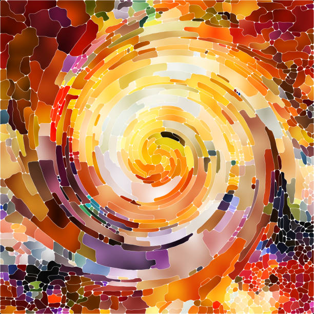 The Escape of Spiral Color vector art illustration