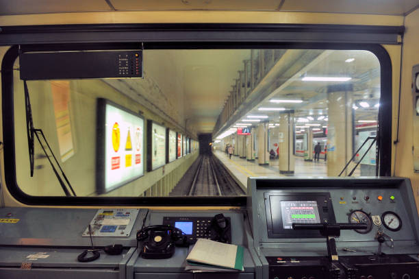 Inside view of Motion blurred underground