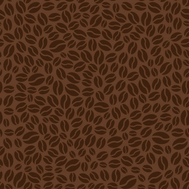 Brown seamless pattern with coffee beans. Vector illustration Brown seamless pattern with coffee beans. Vector illustration coffee stock illustrations
