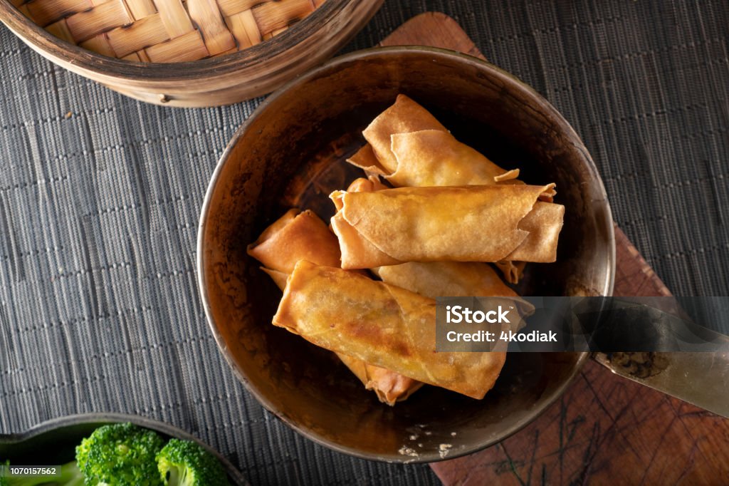 Deep Spring Roll Deep Fried Spring Rolls Stock Photo - Download Image Now - Directly ...