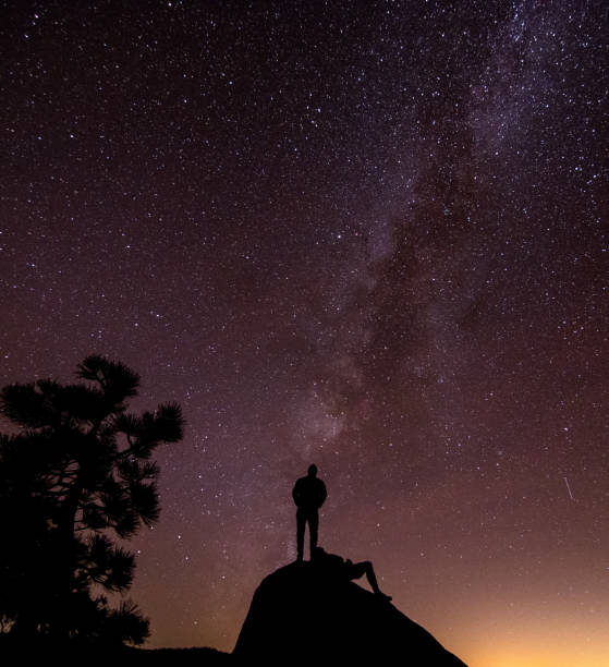 istock Two silhouettes watch the milky way galaxy 1070158914