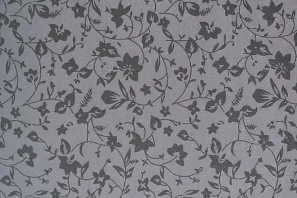 Photo of grey fabric Wallpaper with flowers