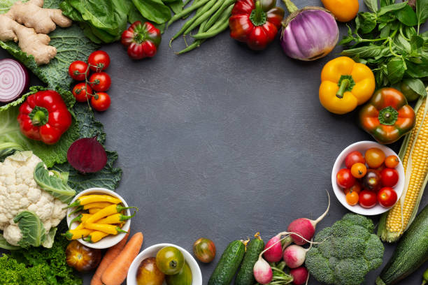 istock Set of different fresh raw vegetables in bowls 1070165956
