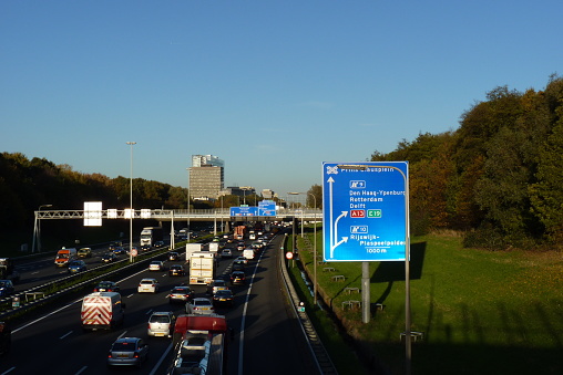A regular rush hour traffic in Rijswijk