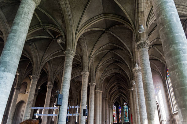 istock Interior of a catholic temple. 1070179344