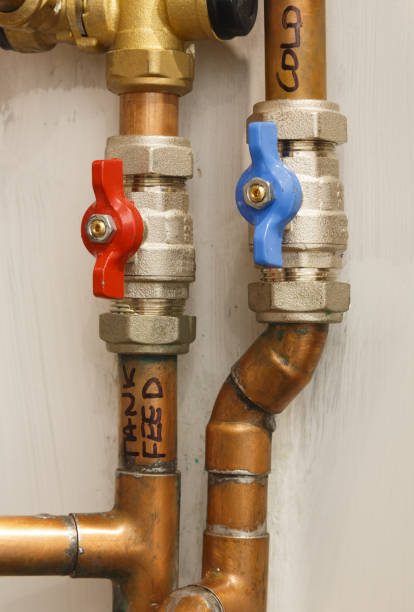 istock Hot and cold water pipes 1070180024