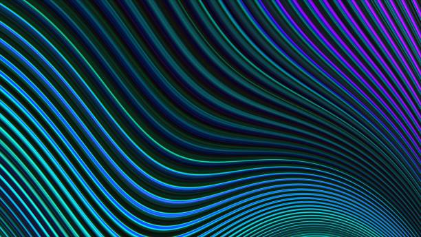 istock Stylish geometric background. Glowing curved stripes and lines. Beautiful abstract graphics. 1070181180