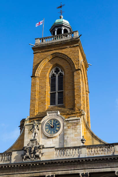 A view of the historic All Saints Church in the town of Northampton, UK.
