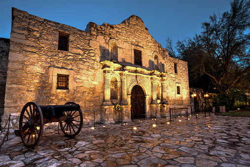 A High Dynamic Range shot of the historic Alamo early in the morning after a storm.