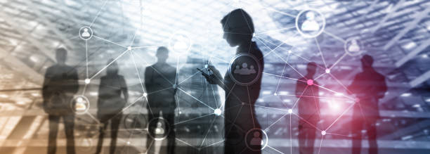 istock Double exposure people network structure?? HR - Human resources management and recruitment concept. 1070190962
