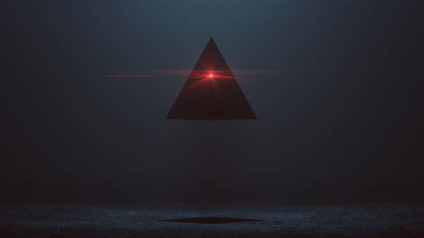 istock Futuristic Abstract Alien Pyramid AI Super Computer Droid with Lens Flare 1070194086