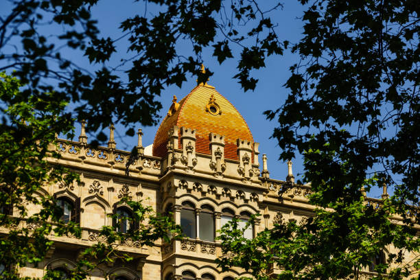 istock Building facade. Old architectural  building in Barcelona. Spain. 1070194258