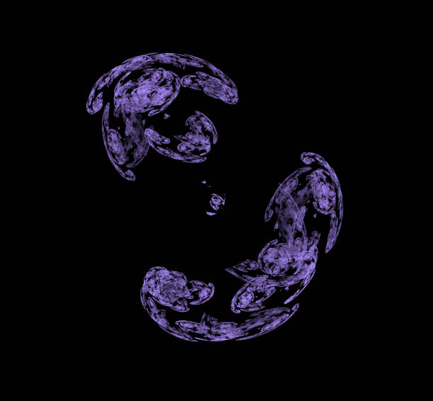 istock Violet abstract fractal pattern on black background. Fantasy fractal texture. Digital art. 3D rendering. Computer generated image. 1070200440