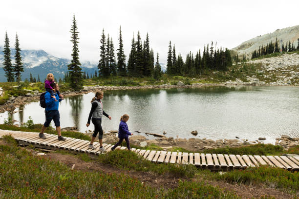 istock Family enjoying a hike in the mountains 1070210324