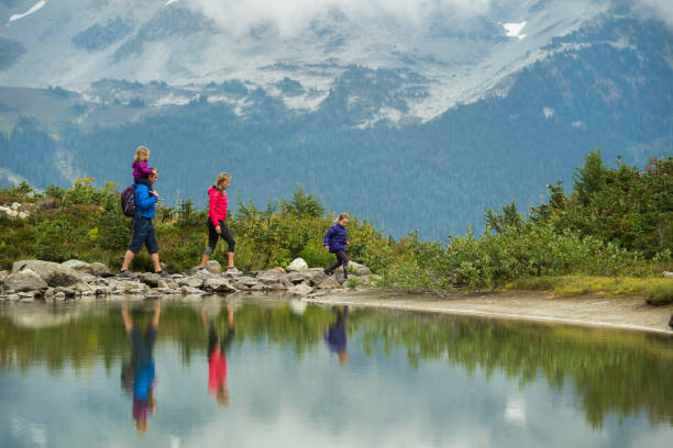 istock Family enjoying a hike in the mountains 1070210342
