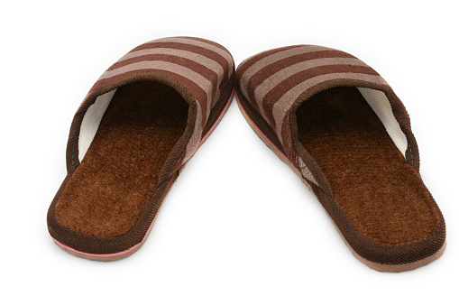 Slippers For Home On An Isolated Background Stock Photo - Download ...