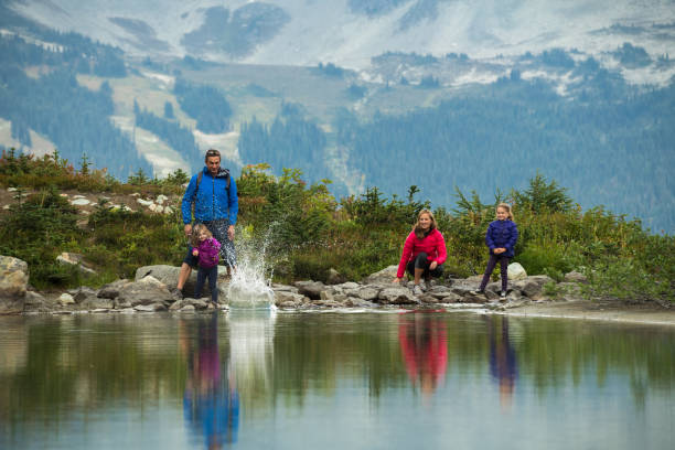 istock Family enjoying a hike in the mountains 1070211802