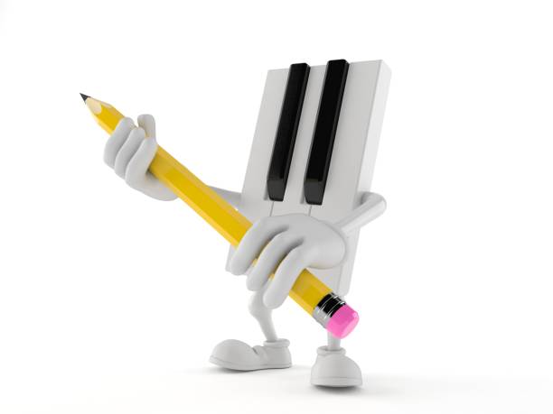 istock Piano character holding pencil 1070217074