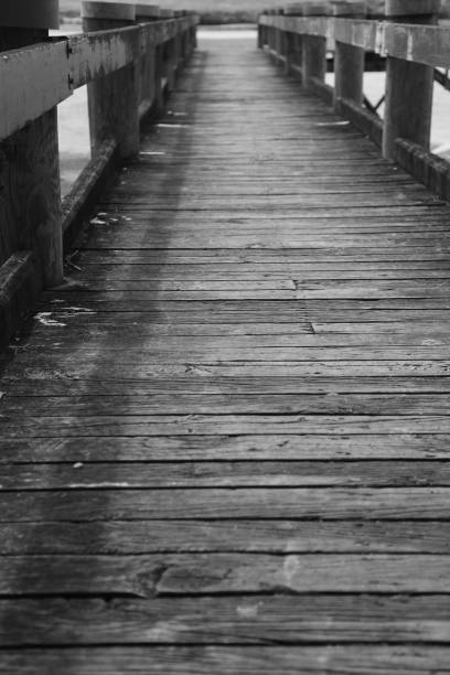 istock Wooden bridge - black and white 1070236646