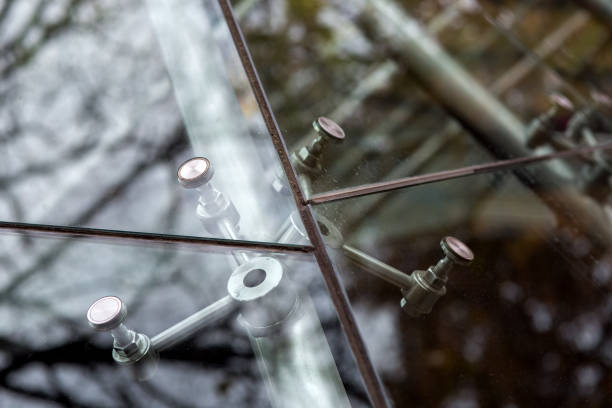 istock Fastening the glass construction of panoramic windows. 1070237452