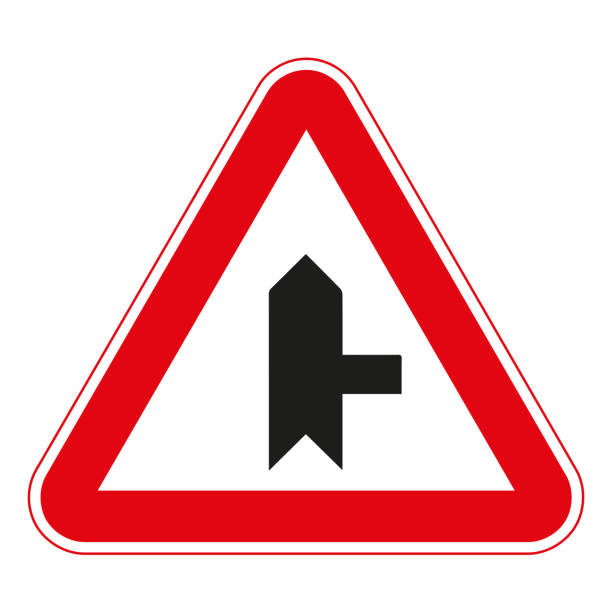 istock road signs vector. traffic sign. Junction with a minor side road. 1070238514