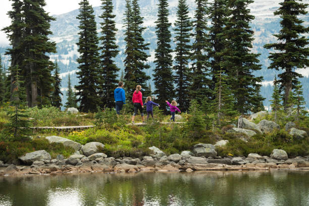 istock Family enjoying a hike in the mountains 1070240432