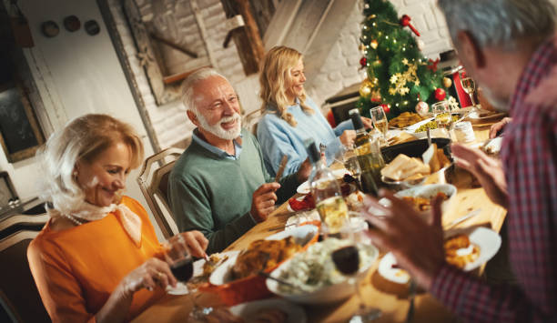 istock Family having dinner on Christmas eve. 1070240748