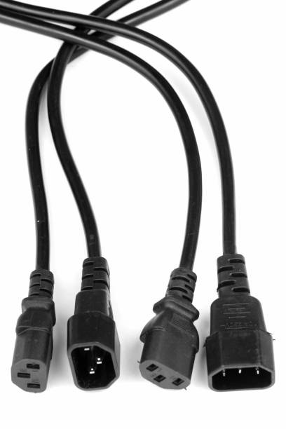 power cords and couplers for general purpose household appliances, standard iec 60320 - couplers imagens e fotografias de stock