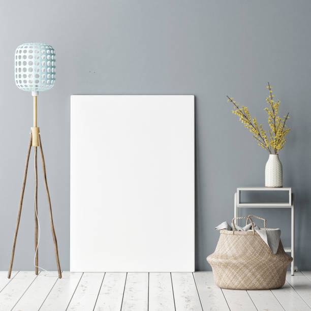istock Mock up poster, Minimalism abstract interior design with decoration 1070246698