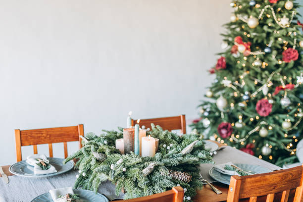 istock festive decorations inside room Christmas tree garland 1070253510