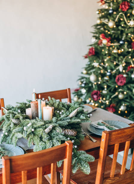 istock festive decorations inside room Christmas tree garland 1070253612