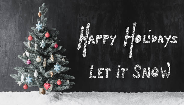 istock Colorful Decorated Tree, Calligraphy Happy Holidays, Let It Snow 1070262626