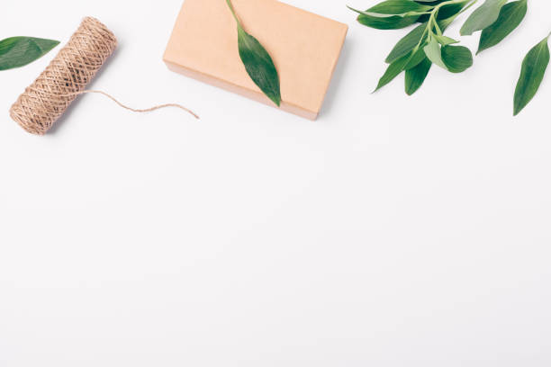 istock Decorative upper flat lay frame of foliage 1070270306