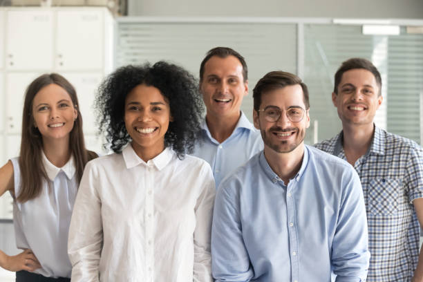 istock Happy multiracial professional employees looking at camera, team members portrait 1070271798