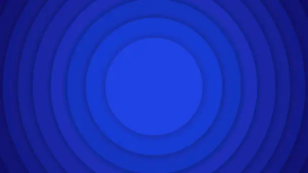 Abstract Background with Concentric Circles - Blue - Bulls Eye - Monochrome