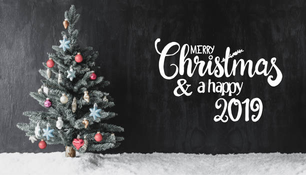 istock Colorful Decorated Tree, Calligraphy Merry Christmas And Happy 2019 1070273694