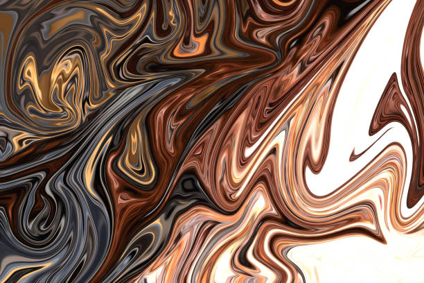 istock Liquify Abstract Pattern With Brown Graphics Color Art Form. Digital Background With Liquifying Flow. 1070294490
