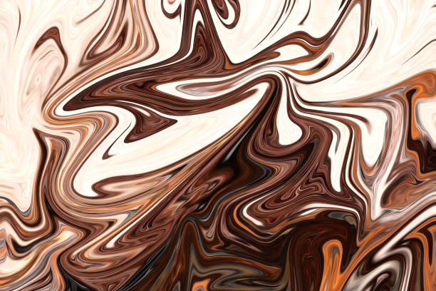 istock Liquify Abstract Pattern With Brown Graphics Color Art Form. Digital Background With Liquifying Flow. 1070294500