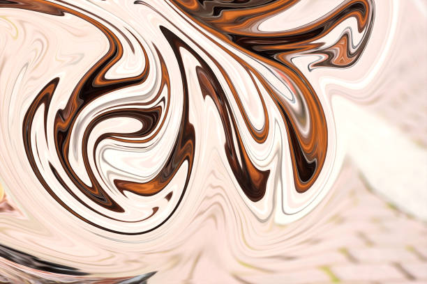 istock Liquify Abstract Pattern With Brown Graphics Color Art Form. Digital Background With Liquifying Flow. 1070294566