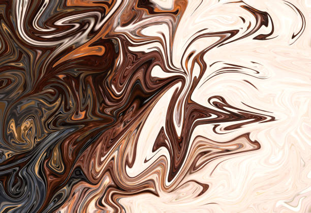 istock Liquify Abstract Pattern With Brown Graphics Color Art Form. Digital Background With Liquifying Flow. 1070294602