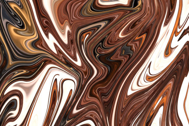 istock Liquify Abstract Pattern With Brown Graphics Color Art Form. Digital Background With Liquifying Flow. 1070295230