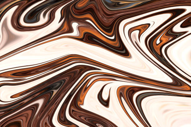 istock Liquify Abstract Pattern With Brown Graphics Color Art Form. Digital Background With Liquifying Flow. 1070295400