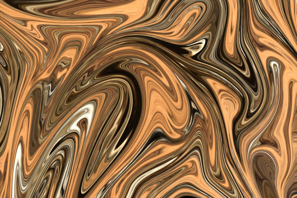 istock Liquify Abstract Pattern With Brown, White And Grey Graphics Color Art Form. Digital Background With Liquifying Flow. 1070295892