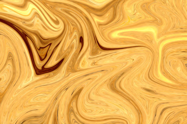 istock Liquify Abstract Pattern With Yellow And Brown Graphics Color Art Form. Digital Background With Liquifying Flow. 1070295924