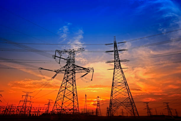 istock Electric tower, silhouette at sunset 1070296104
